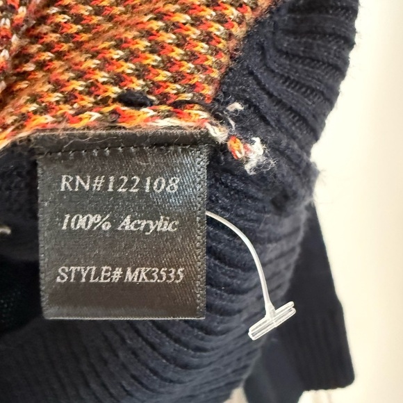 ACADEMIA navy blue plaid button up cardigan super cute women's L - Picture 6 of 8